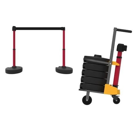 Accuform MOBILE BANNER STAKE STANCHION CART PRB915RD PRB915RD